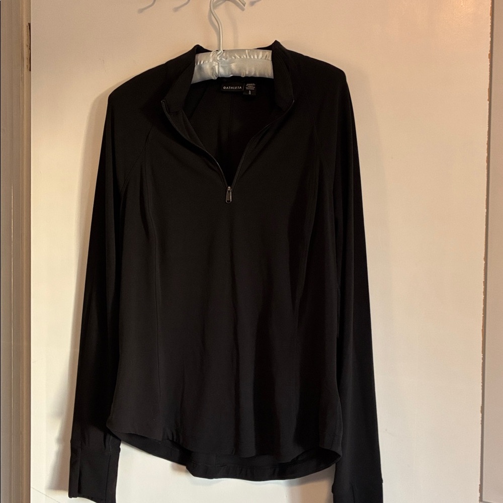 Athleta Black 3/4 zip pullover women’s size large